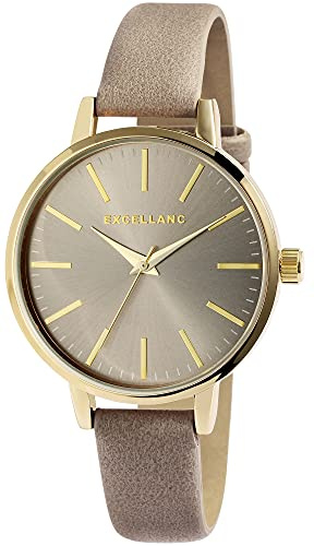 Excellanc Damen – Uhr Lederimitation Armbanduhr Analog Quarz 1900109