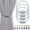 Pretty Jolly magnetische Vorhang Raffhalter handgefertigtes Gewebe Seil Vorhang-Raffhalter Einfachheit dekorative Vorhang drapieren Krawatte zurück für Haus Fenster Drapery, Blau-Grau, 4 Stück