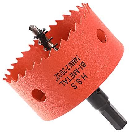 Dribotway 74mm 2-29/32'' Hole Saw, Bi-Metal Hole Saw Drill Bit High Speed Steel, Cutting Circular Holes, for Wood and Metal, Can Easily Drill Wood, Plastic, Plywood, Thin Metal
