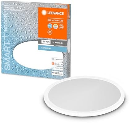 LEDVANCE Smart LED Badezimmerlampe white, 25W, 3200LM, 3000-6500K, 40cm, IP44, Orbis Disc Wandleuchte, Badezimmerleuchte mit Wifi Technologie, dimmbar, steuerbar über App und Sprachassistenten