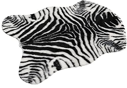 TOPBATHY Teppich mit Zebramuster, kreativ, rutschfest, für Badezimmer, Tiere, Dschungel, Bodendekoration