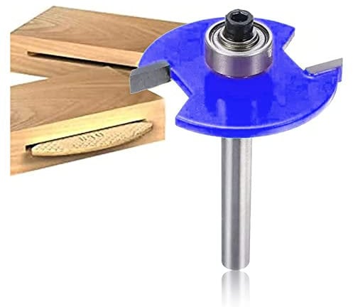 Sinoprotools Biscuit Jointer Router Bit 1/4 Inch Shank, 2 Flügel, Leimfugenschnitt, Legierter Stahl Hartmetall