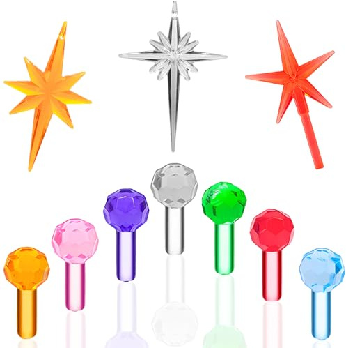 KonohaELF®Globe Pinlites Bulbs for Replacement Ceramic Christmas Tree- Round Faceted Globe Lights Ornaments, Crystal Clear (140 Pack ＆3 Plastic Topper)