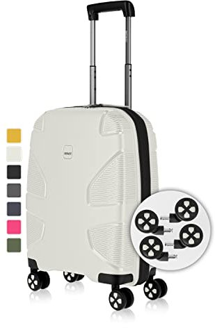IMPACKT IP1 4-Rad Hartschalenkoffer aus recyceltem Material mit 6 Jahren Garantie; nachhaltiger Reisekoffer mit austauschbaren klick-Rollen; 67 cm, 3,5 kg, 73 Liter
