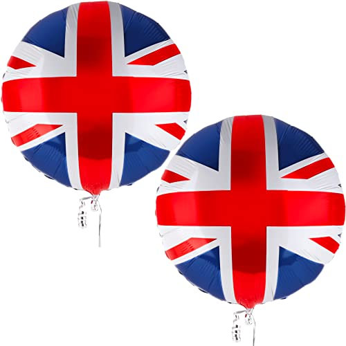 Toyland® Folienballons, 45,7 cm, rund, Union Jack, 2 Stück