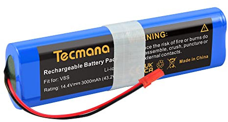 Tecmana 14.4V 3000mAh Ersatzakku für iLife V3s Pro, V50, V5s Pro, V8s, X750 Staubsauger Home Cleaner Heimroboter