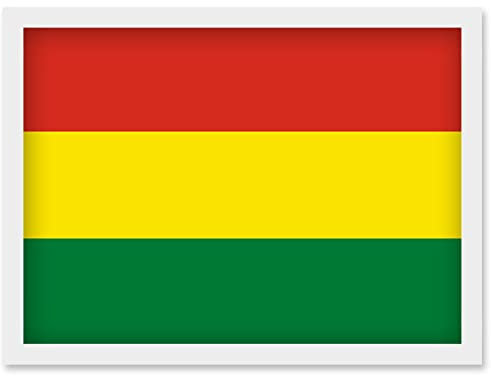 Artery8 Bolivia (Plurinational State of) National Flag Patriotic Vexillology World Flags Country Region Poster Artwork Framed Wall Art Print A4