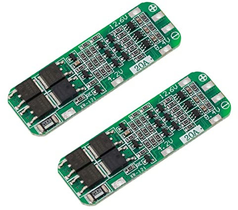 Qwertfeet 2PCS 20A Lithium Battery 18650 Charger PCB Protection Board 18650 - Battery Charger Module 11.1V 12V 12.6V