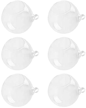 Bougeoir suspendu en verre de 100 mm - Bougeoir suspendu - Boule en verre - Plantes succulentes - Boules de verre miniatures pour anniversaire, mariage, Pâques, fête, décoration de printemps