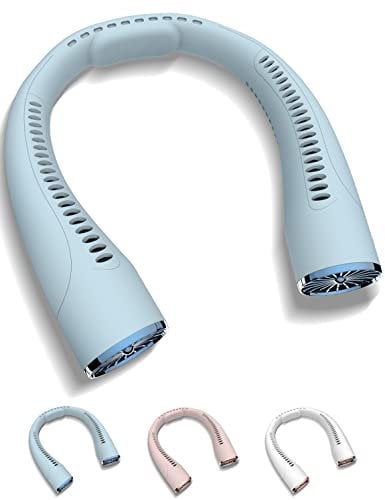 KENSUKA Ventilador de Cuello Portátil NF4, Recargable USB con Batería de 9600mAh, 5 Velocidades Ajustables, 180°Flexible - Ideal para Deportes, Viajes e Oficina