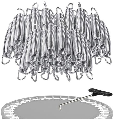 UVCMDUI Trampolin Federn Länge 140mm 165mm 180mm, Trampolinfedern Stahlfedern Zugfeder Ersatz Trampolin Spiral Federn mit T-Haken für Ø240 244 305 366 bis 427cm Ersatzfeder,50 Pack,140mm/5.5in