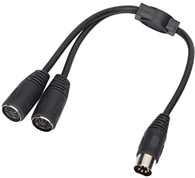 Cable DIN de 7 Pines a 2xDin de 0,3 M, Cable Acoplador Extensor Midi de 7 Pines Macho a DIN Macho, Adaptador de Audio Estéreo para Salida de Señal de Equipo de Audio de Radio,