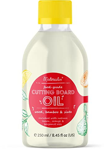 Materialix Huile pour planche à découper de qualité alimentaire - citron, orange et bergamote