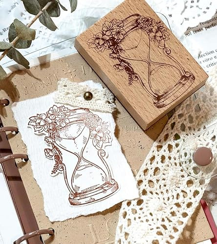 Große Holzstempel zum Basteln Flaschenmotiv Vintage Weihnachtliches Stempelset Gummi Holz Dekorative Stempeln für Hochzeit, Gruß, Sammelalben,Einladungs, Tischkarten (2 stück setzen A)