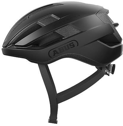 ABUS Rennradhelm WingBack – einfacher Roadhelm für sportliches Fahren im Alltag und in der Freizeit – für Erwachsene und Jugendliche – Schwarz, Größe S
