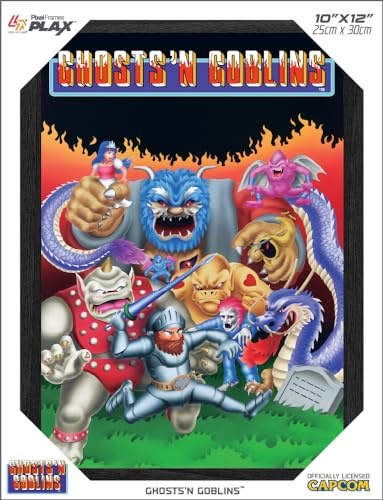 Level Up Labs Pixel Frames PLAX: Ghost N' Goblins - 3D Framed Lenticular Poster - 10x12