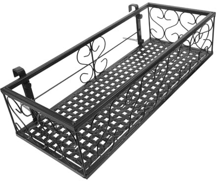 Sosoport 1stück Balkon Blumentopf Halterung Schwarzer Pflanzständer Für Geländer Für Blumen Und Sukkulenten Und Installieren Platzsparend Für Garten