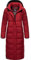 Navahoo Damen Wintermantel Warmer Steppmantel lang mit Abnehmbarer Kapuze Isalie Dark Red Gr. M