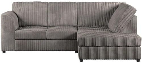 Jumbo Cord High Back Cushions Corner Sofa Suite Set 3 + 2 Seater Grey UK (COFFEE JUMBO CORD, RIGHT HAND CORNER SOFA)