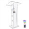 Afitdon Acryl Podium, Transparenter Acryl Rednerpult mit Speicher Regal, Kirche Kanzel mit 15 Farbe LED-Licht, Stabilität Podium Ständer for Kirche, Vortrag, Hochzeit, Klassenzimmer(23.6x16x 45.2)