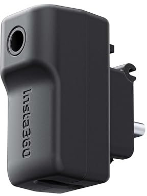 CYNOVA Microphone Adapter for Insta360 X4, External Insta 360 X4 Mic Adapter for Insta360 X4 Accessories, Charger and Recording Type-C and 3.5 mm Audio Ports Support