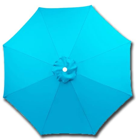 HCZION 9ft 10ft Yard Umbrella Replacement Canopy Outdoor Table Umbrella, 8 Ribs Umbrella Canopy Replacement For Patio Umbrella Cantilever Umbrella (Color : Turquoise, Size : 6Ribs-270cm/9ft)