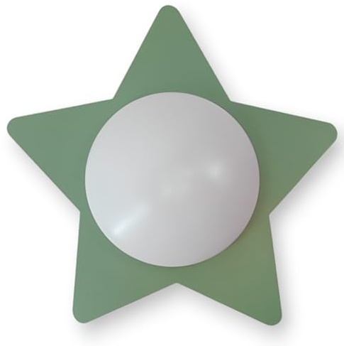 Niermann Standby Deckenleuchte Stern, Made in Germany, 1 x E27, in vielen Farben erhältlich, Kinderlampe, Kinderleuchte, Deckenleuchte, Kinderzimmer (Salbeigrün)