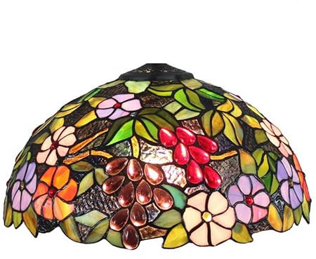 FUIBEJAE 16 Zoll Tiffany Lampenschirm Ersatz, Trauben Buntglas Lampenschirm nur für Tischlampen Floor Lampe Deckenleuchte Hängeleuchte