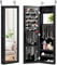 GOPLUS Schmuckschrank hängend, Spiegelschrank mit Spiegel, 3 Ablagen, Wandschrank für Schlafzimmer & Garderobe, Schwarz