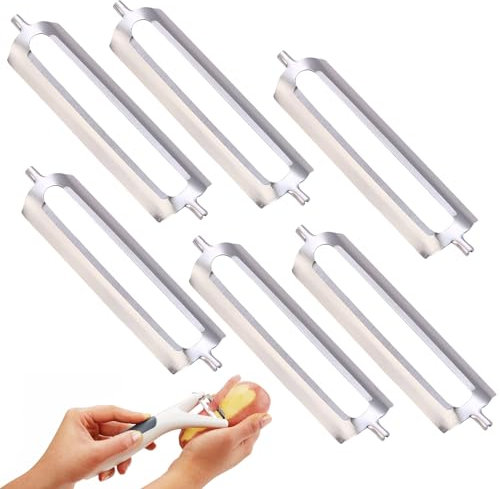 Gloryit 6 Stücke Schäler Ersatzklinge, Ersatzklingen für schäler,Edelstahl Schäler Ersatzklinge,Turbo Schäler Ersatzklingen,turbo schäler messerklingen Kartoffelschäler Peeler Schäler Küche