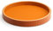 SANZIE Leather Desktop Storage Organizer Premium Serving Tray for Sundries, Cosmetics, Phone, Wallet, Cutlery - Decorative Valet (Orange Disc)