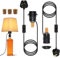 Bottle Lamp Adaptor Kit, 2 Pack Bottle Lamp Kits, Black DIY Lamp Fittings Kit for Table Lamp, E27 Light Bulb Adapter, E26 Wine Bottle Table Lamp, Can Install Lampshade,3 Sizes of Stoppers for You