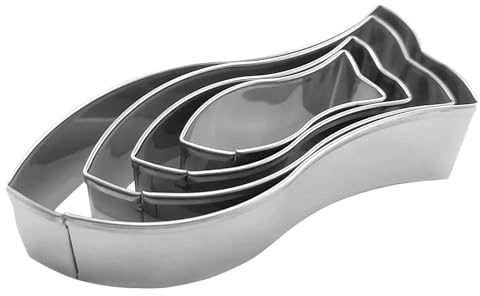 Emporte-pièce en forme de poisson, emporte-pièce en forme de poisson - 4 emporte-pièces en acier inoxydable - Emporte-pièces créatures océaniques, moules à biscuits pour la cuisson, moules à biscuits