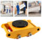 MEELRYD Industrial Machine Skates 6T - Patines de hielo (4 ruedas, con tapa de rotación de 360°, para transportar maquinaria pesada y electrodomésticos), color amarillo