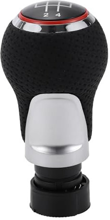 Partuto 5-Gang-Schaltknauf - Schaltknauf für Audi A4 B5 8D 1994-2001 Kunststoff Kunstleder Schwarz Rot - 1 Stück