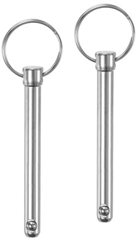 M METERXITY 2-Pack Quick Release Pins, 5/16 [8mm] Diameter, 2.56 [65mm] Usage Length Bimini Top Pin for Shipbuilding/Boat/Trailer, 2.83 [72mm] Total Length Carbon Steel Hardware Pins