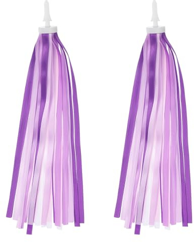 PATIKIL Rubans Guidon Vélo Pompons Colorés pour Filles Violet Dégradé | Accessoires Décoration, pour Guidon Trottinette, pour Vélo Tricycle Poignées