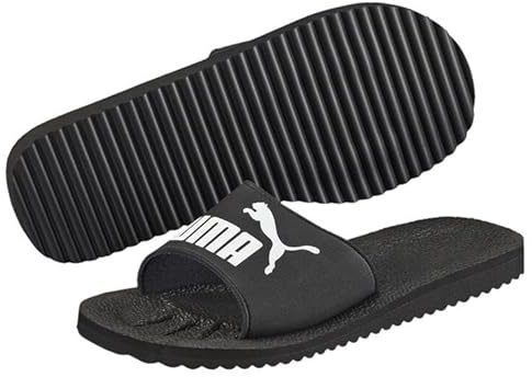 PUMA PURECAT 2.0 Sandales à enfiler unisexes, noir et blanc, 43 EU, Puma noir Puma blanc., 43 EU