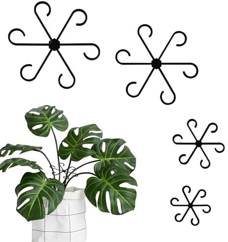 BEELUKY Lot de 16 Support pour Plantes Grimpantes Tuteur Plante Grimpante 4 Tailles Tuteurs pour Plantes Support pour Monstera Tuteur Plante Interieur pour Monstera Fleurs Roses Tomate (Noir)