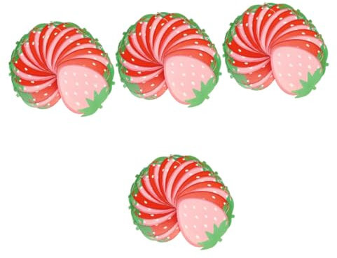 TOYANDONA 4 Sätze Papierschnur Gefriergetrocknete Erdbeere Erdbeer Süßigkeiten Erdbeerbanner Erdbeer-party-banner Beeren Hängende Partydekorationen Erdbeerdekorationen Für Party 4 Stück * 4