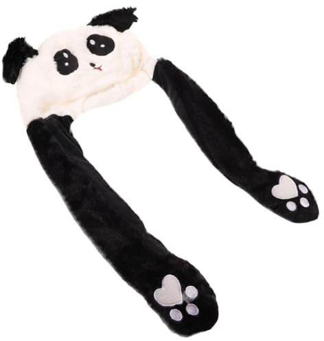 Zunetsutock Panda-Tiermütze, neuartige Plüsch-Kopfbedeckung – leuchtende Winter-Tier-Kopfbedeckung, lustige Tier-Hoodie-Hüte mit beweglichen Ohren für Rollenspielpartys