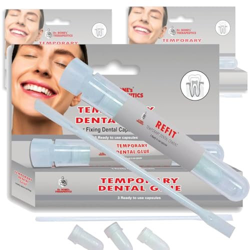 Temporary Dental Repair Kit for Home & Travel – Fix Loose Caps & Crowns, Provides Temporary Relief & Repair of Dental Fixtures Until a Dentist Can Be Seen – Easy to Use – Made in The UK - 3 Pack