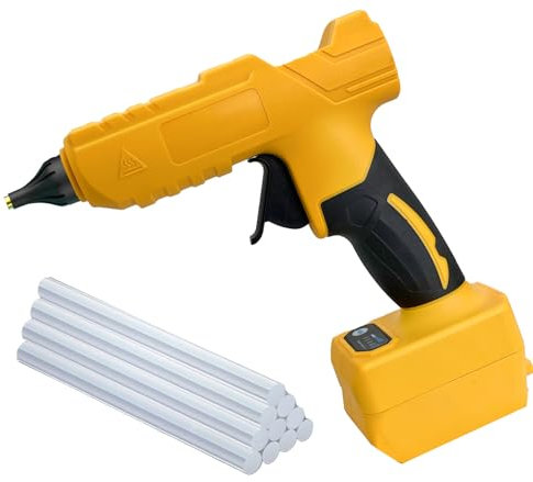 Cordless Glue Gun, 18V Hot Glue Gun with Glue Stick 11mm, Compatible with dewalt Battery, Fast Heat Up, Safe Anti-Leaking Nozzle for DIY, Gift Wrapping, Craft, Repair (Without Battery & Charger)