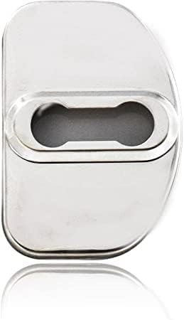 WLLLLa Car Door Lock Protector for Audi Sline A6L A4L A4 A7 A5,Anti-Scratch Door Striker Latches Sill Stopper Covers Car Lock Accessories,C/Silver