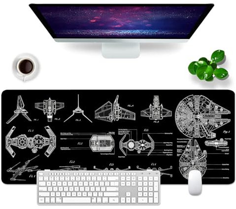 Large Gaming Mouse Mat XL Black Desk Mat 31.5x11.8x0.12 inch Desk Pad Keyboard Mouse Pad (Gaming -5)