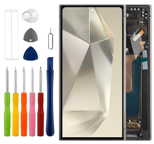 Duotipa 6.8 Neu OLED Display for Samsung Galaxy S24 Ultra SM-S928B, SM-S928E (Schwarz mit Rahmen)(mit Fingerprint) LCD Display Touchscreen Digitizer Montage mit Reparatur Tools Kit