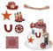BOXOB 8pcs Cowboy Cake Decorations, Hat Boot Pentagram Western Cowboy Cake Toppers Rodeo Party Decorations for Boys Birthday Baby Shower Western Themed Party Decor