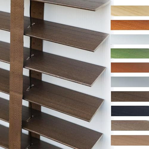 Holzjalousie 50mm Holz Jalousie Jalousette für Innen Fenster Horizontal Jalousien Sichtschutz Wärmedämmung Holzjalousien für Zuhause Büro holzjalousie innen W 50/65/80/90/100/135/160cm(Coffee,70x150cm