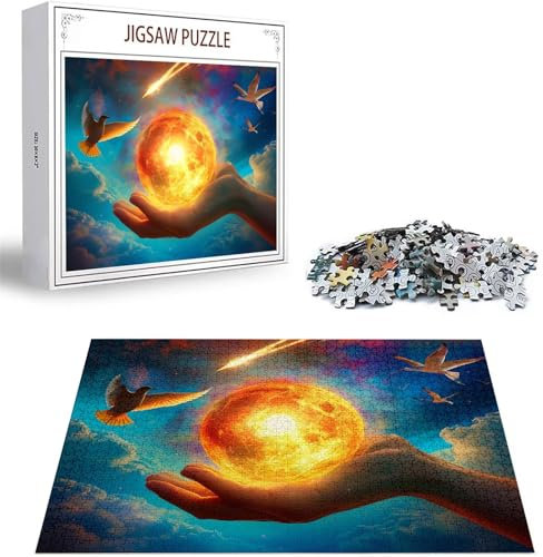 Puzzle 100 Teile Hand Puzzle Erwachsene, DIY Groß Puzzelmatten, Holzpuzzle für Erwachsene und Kinder ab 12 Jahren Wooden Jigsaw Mond Geschicklichkeitsspiel für Die Ganze Familie, Geschenke D-441