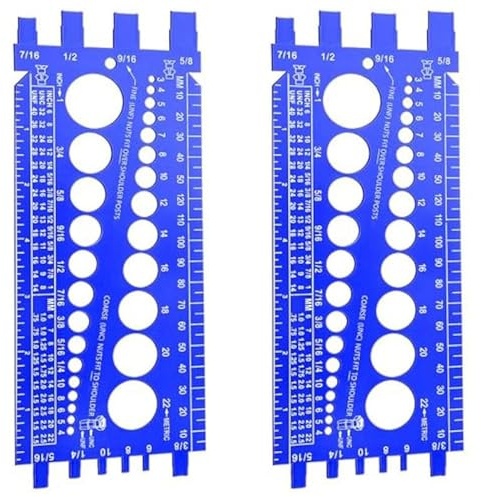 Tsudoku 2Pc Nut Bolt Thread Gauge Checker Bolt Size and Thread Gauge Bolt Nut Thread Measure Gauge Bolt and Nut Identifier